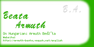 beata armuth business card